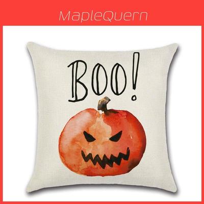 Luxurious Halloween Pillow Case For Sofa And Home Decoration With Pumpkin Design Linen Throw