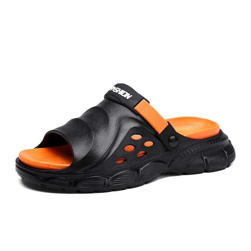 

Новая мужская обувь модные спортивные шлепанцы на платформе летний тренд повседневные комнатные и уличные перфорированные туфли дышащие сандалии 38