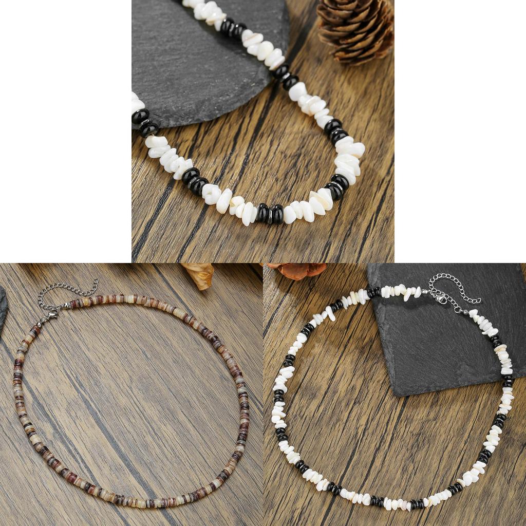 Bohemian Geometric Shell Necklace For Men And Women Handmade Beach Vacation Style