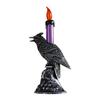 Schwarze Krähenstatue Leuchtender Kerzenständer LED-Kerzen Batteriebetriebene Kerzen Halloween Heimdekorationen Tischlampe