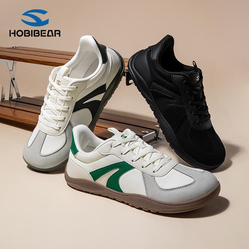 HOBIBEAR Wide Barefoot Shoes Hands Free Lace Up Classic Retro Fashion Sneakers for men&Women