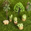 5Pcs Lifelike Mini Artificial Fleshy Cactus Plant Real Touch Palm Bonsai Landscape Table Decoration
