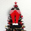 Christmas Decorations Elf Stuffed Legs Stuck Christmas Tree Topper Ornaments Santa Claus Elf Leg Christmas Decor For Home