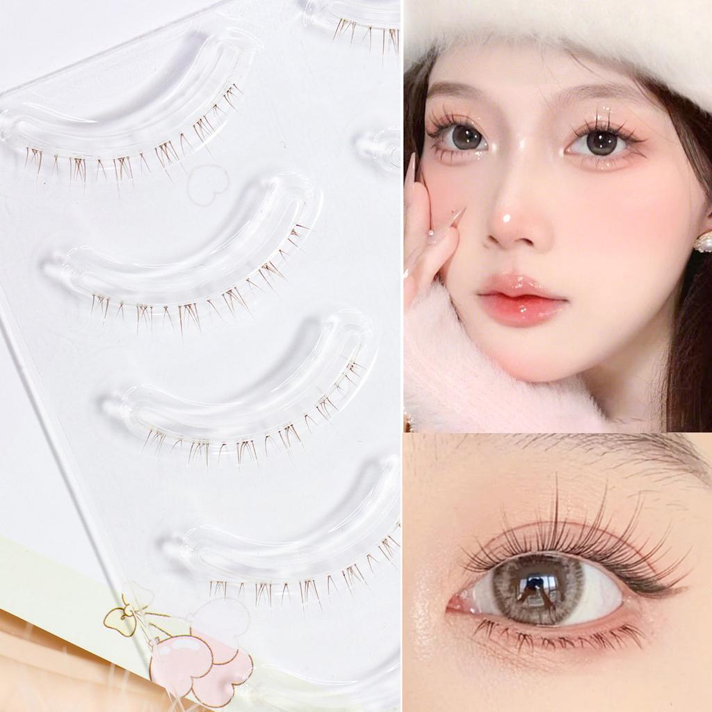 Menglu 4-7mm Brown Under Lashes Little Flame Lower Eyelashes W-41 Natural Short Style Imitation Hand Painting Fake Eye Lashes