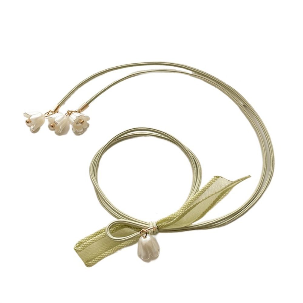 Convallaria Majalis Elastic Rubber Band Women Bow Hair Loop Korean Hair Accessory Flower Head Rope