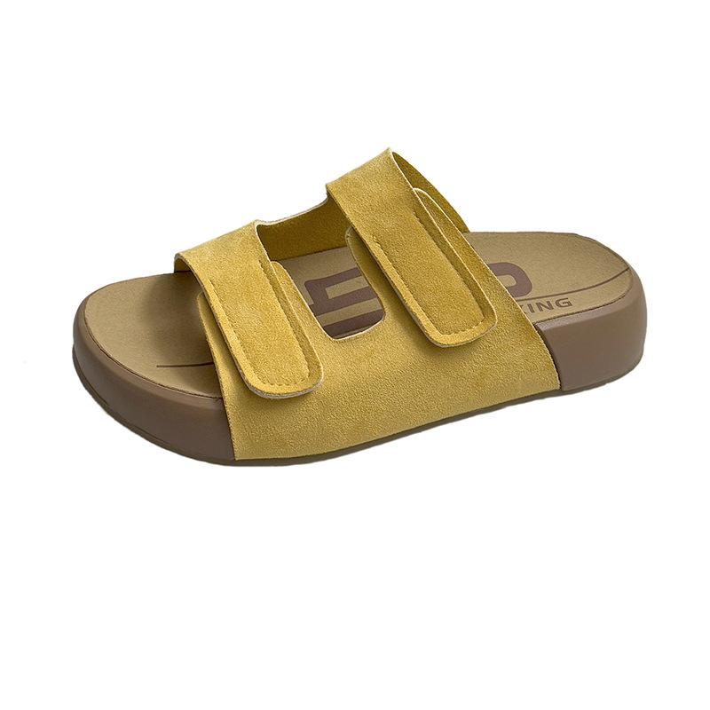 

Birkenstock half slippers women s outer wear summer new retro Velcro one-word soft-soled casual sandals sandals 35
