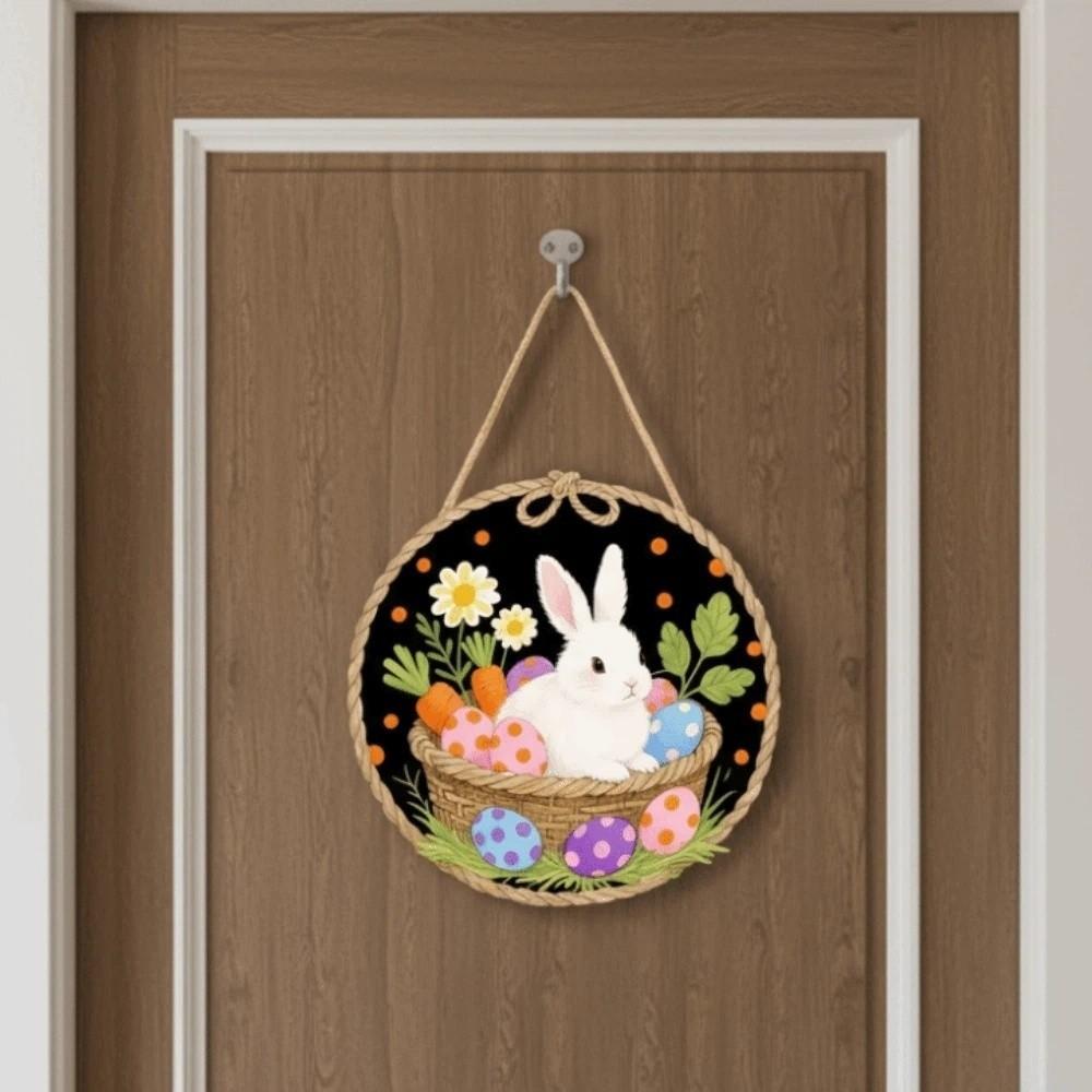 Carrot Door Hanging Ornaments Egg Easter Day Door Decoration Shop Wooden Easter Pendant  Wall