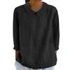 Autumn 2025 Solid Color Loose Lapel Top - Women's Three-Quarter Sleeve