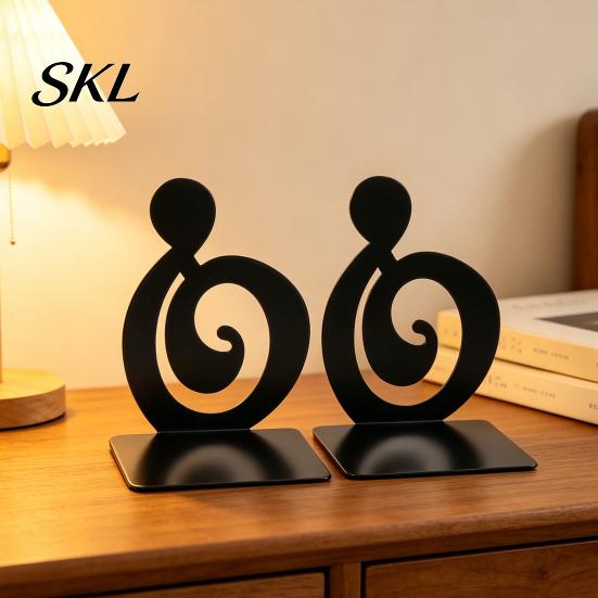 Music Decoration 1 Pair Metal Book Ends, Piano Musical Notes Decorative Bookend for Shelves, Heavy Cut Bookends Duty Holder Stand, Non-skid