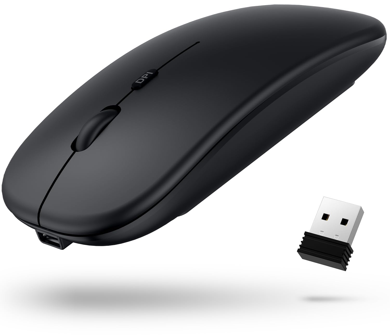 

Bluetooth Mouse [2025 Slim 2-Way Connection] Wireless, Quiet, Optical, High-Precision, Type-C, Rechargeable, Symmetrical, Small, Slim, Compact,