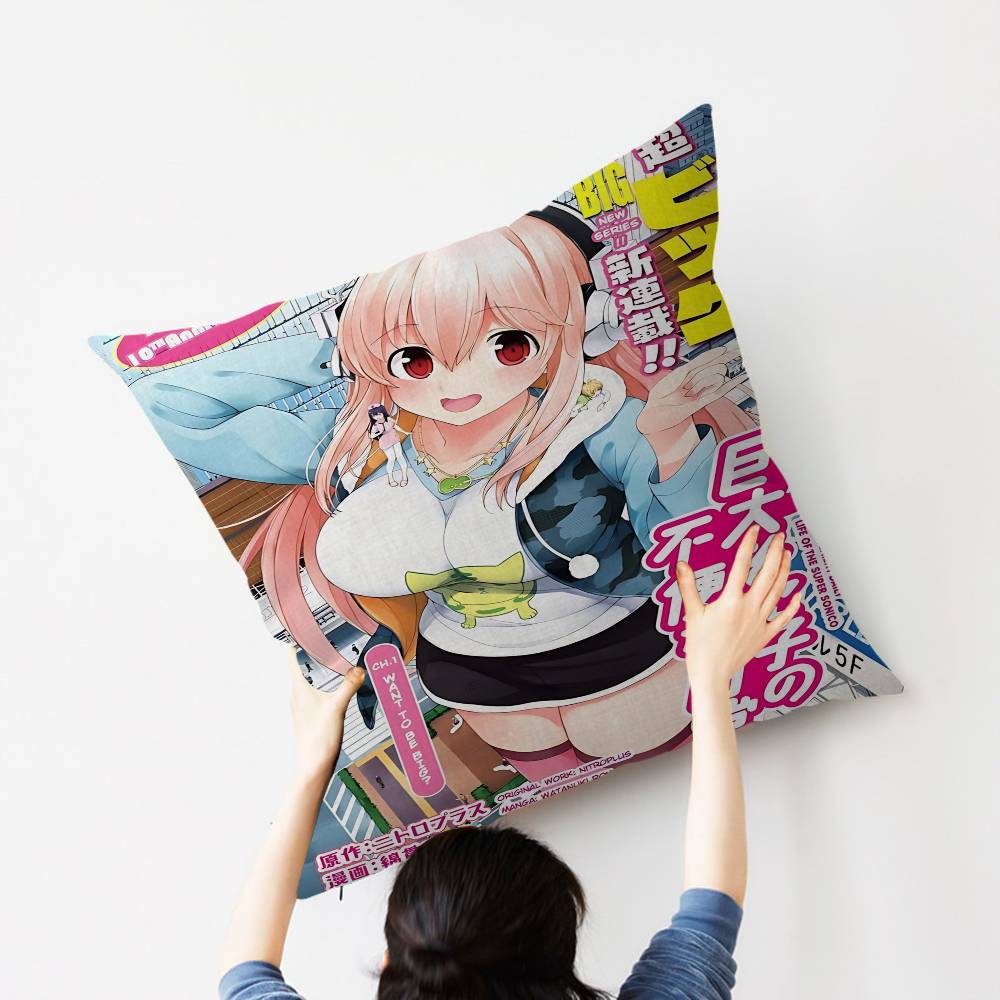 Beautiful Girl SUPERSONICO Pillow Anime Pillow Sofa Bed Head Pillow Cover Cushion Cover 45x45 cm Fashion
