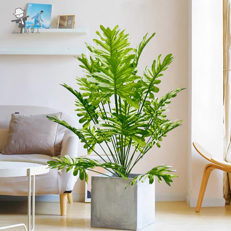 Highly Realistic Artificial Green Potted Plant with Spring Rain Leaves for Home, Living Room, or Garden Decor