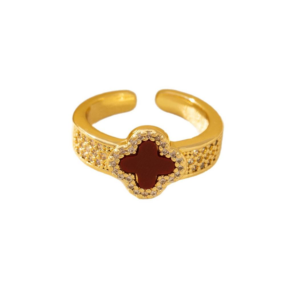 Classic Four-leaf Clover Ring - Luxury High-end Open Adjustable Women's Ring