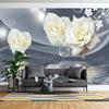 Floral Wallpaper Romantic Rose Swan Lake Mural Living Room Bedroom 3d Flower Wallpaper Home Decor