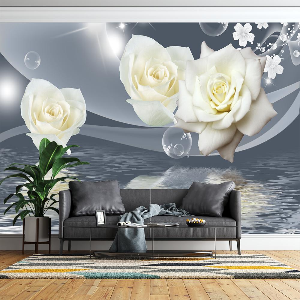 Floral Wallpaper Romantic Rose Swan Lake Mural Living Room Bedroom 3d Flower Wallpaper Home Decor