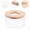 Acrylic Hamster Bath Container with Wooden Cover for Small Animals