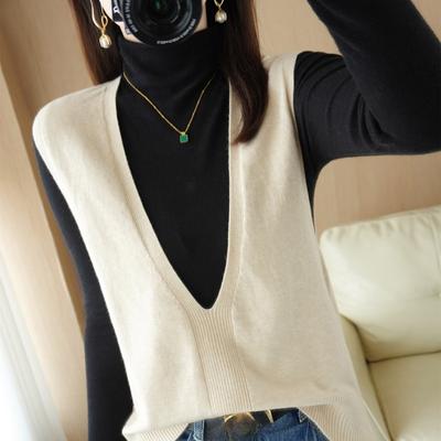 Gestrickte Pullover Weste Frauen Weste Herbst Lose Herz Hohl V-ausschnitt Unregelmäßige Pullover Weste