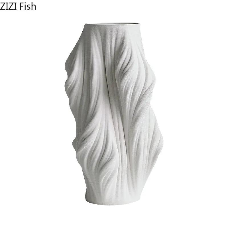 Creative Ceramic Vase Desk Decoration Artificial Flowers Decorative Flower Arrangement Room Aesthetics Decor Floral Vases