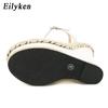 Fashion Eilyken New Fashion Open Toe Ankle Buckle Strap Platform Wedges White Women Sandals Summer Shoes Size 35-42