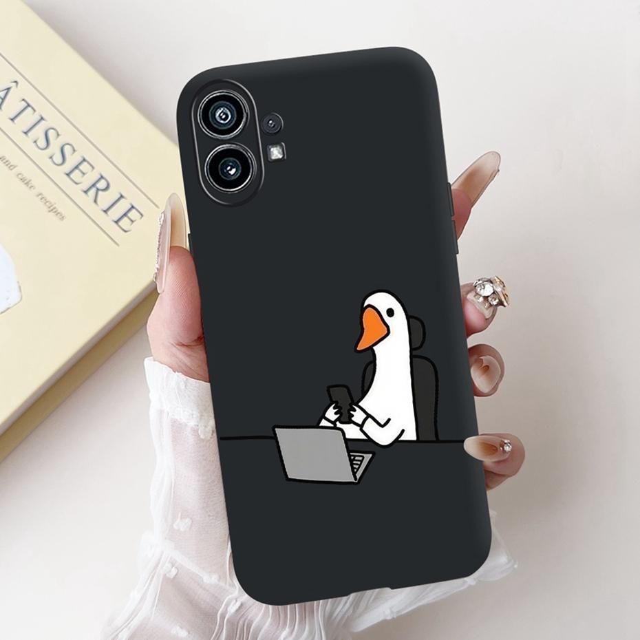 Fashion Painting Phone Case For Nothing Phone (1) Black Silicone Soft Cover For Nothing Phone One Phone1 Cases Bumpers