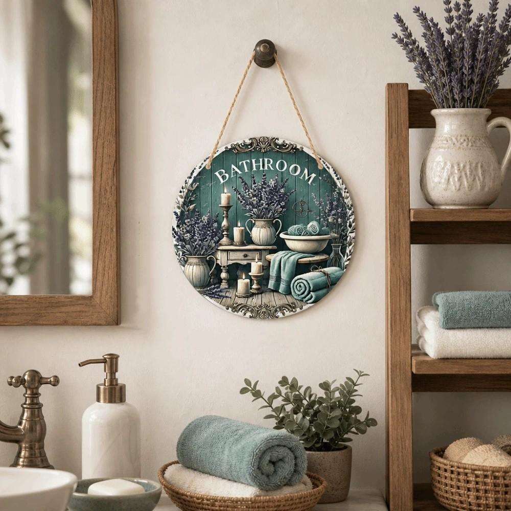 2D Flat Door Wall Decor Lavender Flower Decorative Board Hanging Decoration Wall Hanging