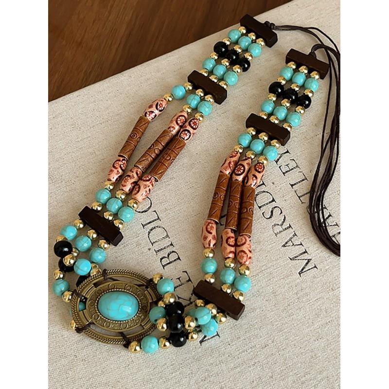 Adjustable Vintage Beaded Chain Hat Accessory Cowboy Fedora Boho Headwear Decorative Strap Pendant