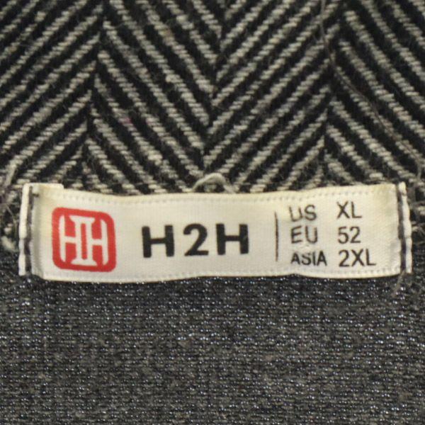 H2H Sweat Jacket 2XL Gray Herringbone Big Size Men's Used