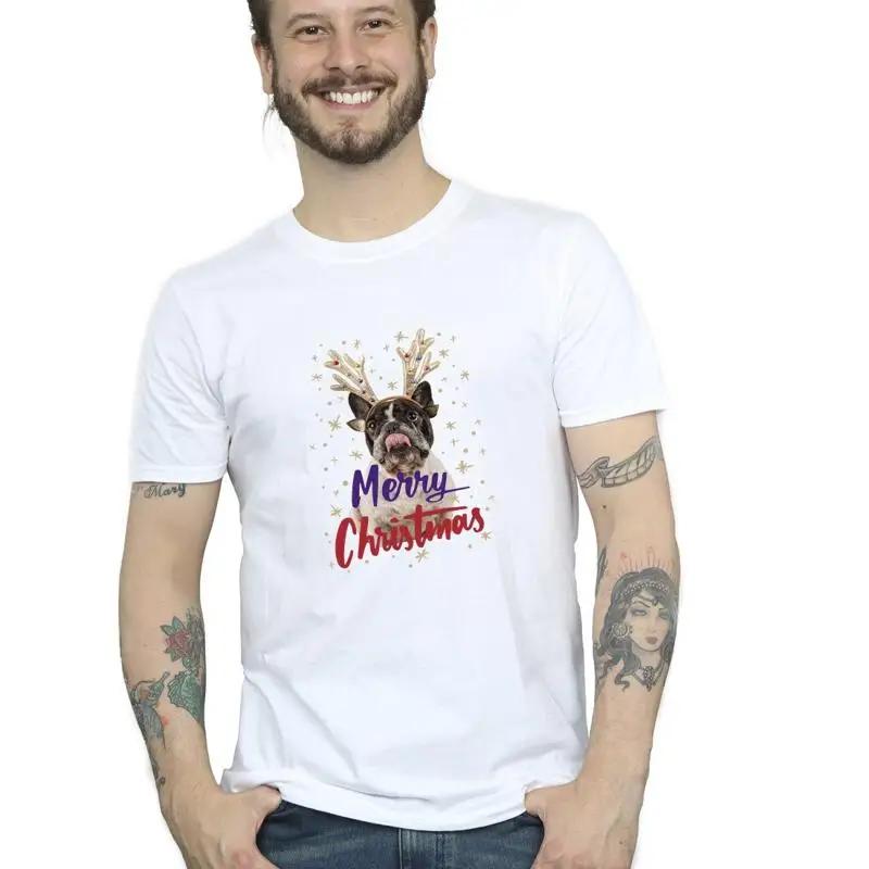 

Christmas Men s Pets Christmas Pug Merry Christmas Photographic T-Shirt 5XL різнокольоровий