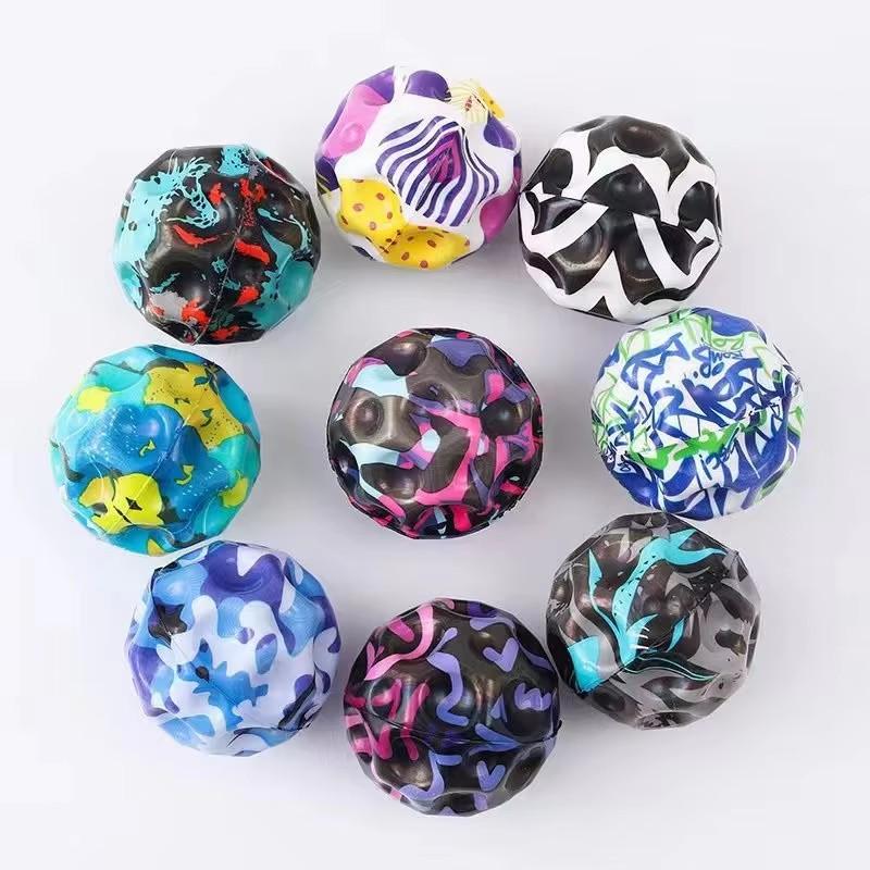 1PCS Moon shaped porous elastic ball for children indoor and outdoor decompression super elastic ball fun children's gift reward
