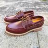 DONGWU CAT Men's Genuine Leather Vintage Casual Martin and Boat Shoes