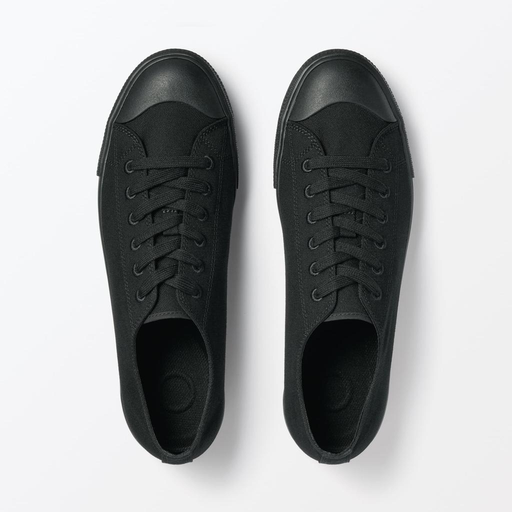 MUJI Men's Comfortable Water-Repellent Sneakers, Black Pattern, Size 28.5cm (EBC01A5A)