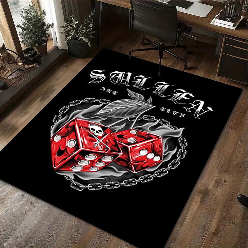 1Pc Dices Print Rug - Home Decoration Carpet For Living Room Bedroom Flooring Computer Chair Area Rug