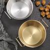 1pc 304 Stainless Steel Golden Instant Noodle Bowl Korean Rice Wine Bowl With Handle Salad Snack and French Fry Bowl