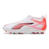 Puma Ultra 5 Match Mg Football Series Soft Comfortable Low Top Kids Football Shoes Kids Football Shoes White Black Bright-Red 108349-01