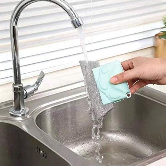 6PCS Window Groove Cleaning Brush,Creative Hand-held Crevice Cleaner Tools- Fixed Brush Head Design Scouring Pad Material for Door, Window Slides and