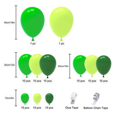109 buc. Dimensiuni Diferite 18/10/12/5 Inch Baloane pentru Absolvire Aniversare Petrecere de Ziua de Naștere cu Tematică Pădure Junglă Verde