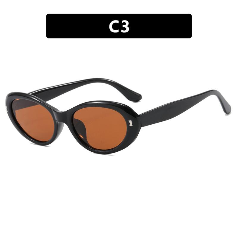 Oval Rice Nail Cat Eye Sunglasses Sunglasses Advanced Sense Street Shot Uv Protection Sunglasses Women