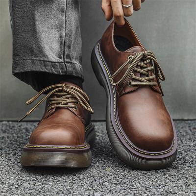 Fashion Fashion Trend Thick Soled Men's Casual Business Leather Shoes High Quality Versatile Style Party Wedding Height Increasing Shoes