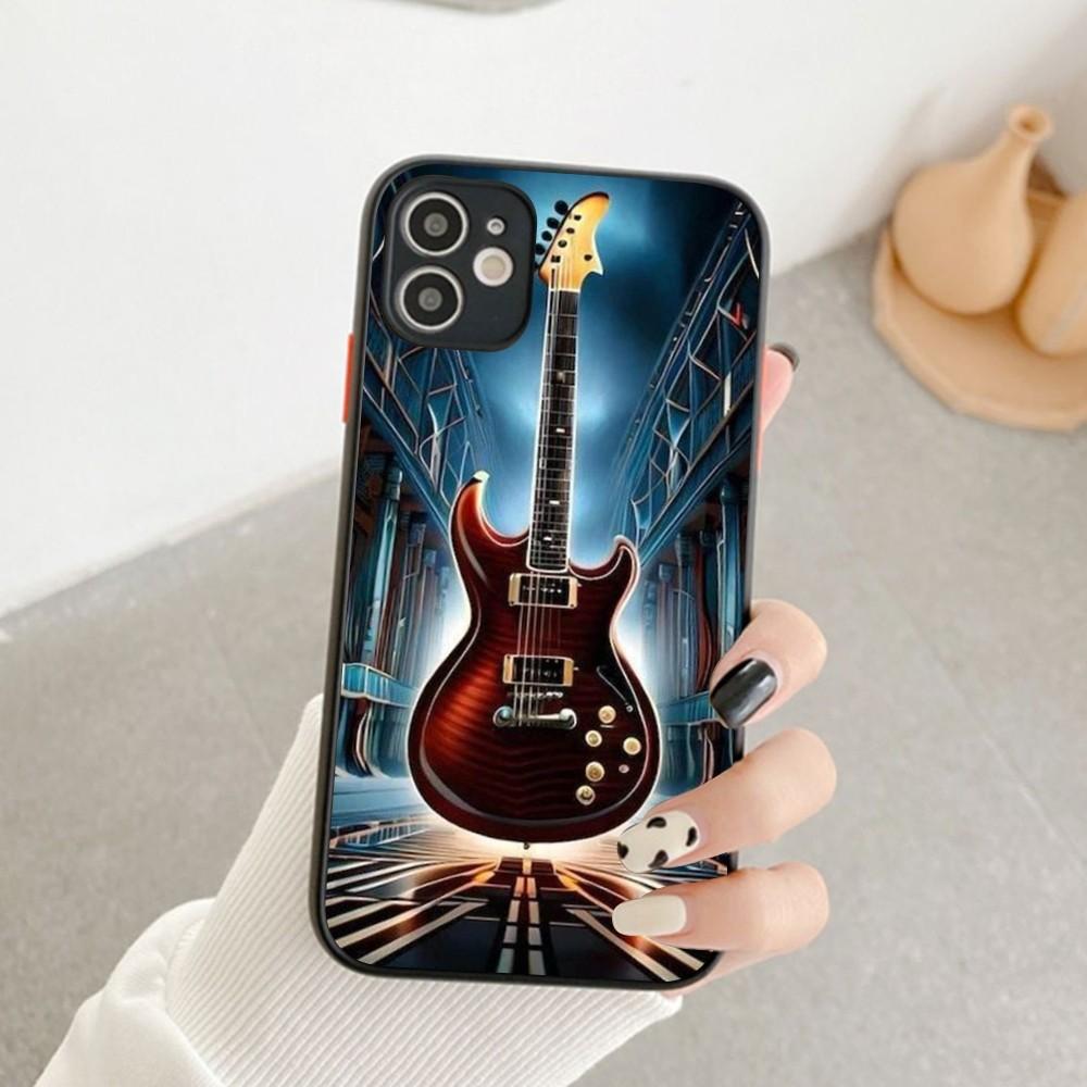 Custodia per Telefono con Strumento Musicale Chitarra Pianoforte Per IPhone 14 11 12 13 Mini Pro Max 8 7 Plus X XR XS MAX Copertura Traslucida Opaca