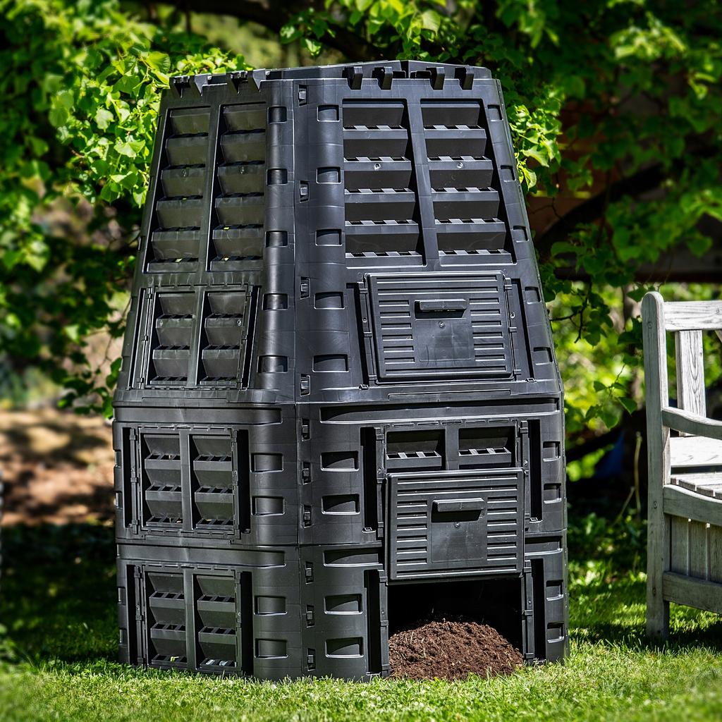 KADAX Garden Composter Modular 1000L Frost-resistant Year-Round Black