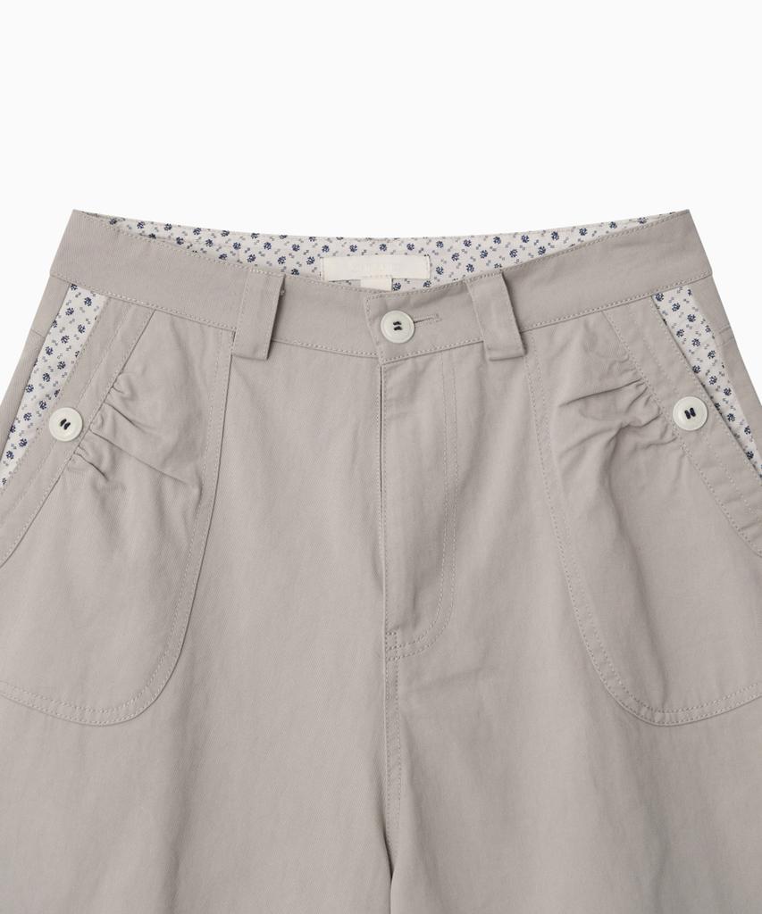 Ohesio Shirring Pocket Bermuda Pants, Beige