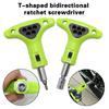 T-Handle Ratchet Screwdriver 6.35mm Bit Socket Dual-Use Wrench Reversible Home Repair Labor Saving Tools