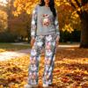 Women's Halloween Print Hoodie and Jogger Pants Set, Round Neck Loose Fit Casual Sweatsuit