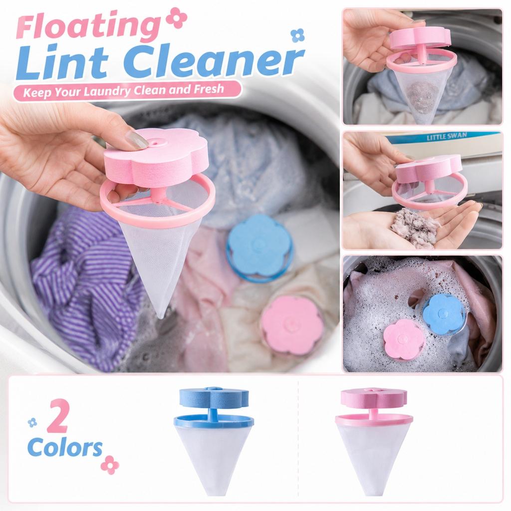 Laundry Lint Filter Bag Floating Debris Cleaner Mesh Bag Washing Machine Hair Catcher Removable Filter Net for Clothes Washer