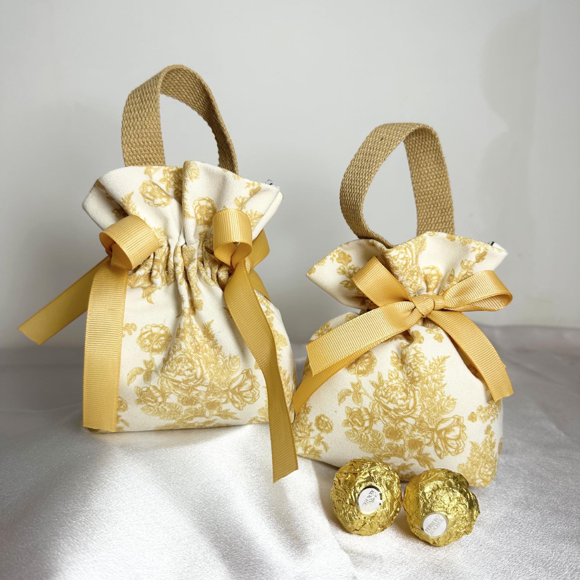 

Элегантный свадебный мешочек для конфет в европейском стиле с завязкой Single