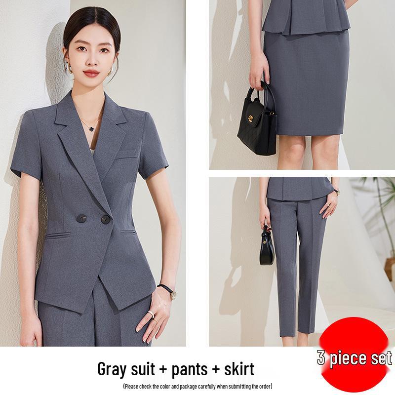 Damski garnitur blezerowy w stylu koreańskim z wyższej półki do profesjonalnego i casualowego noszenia latem