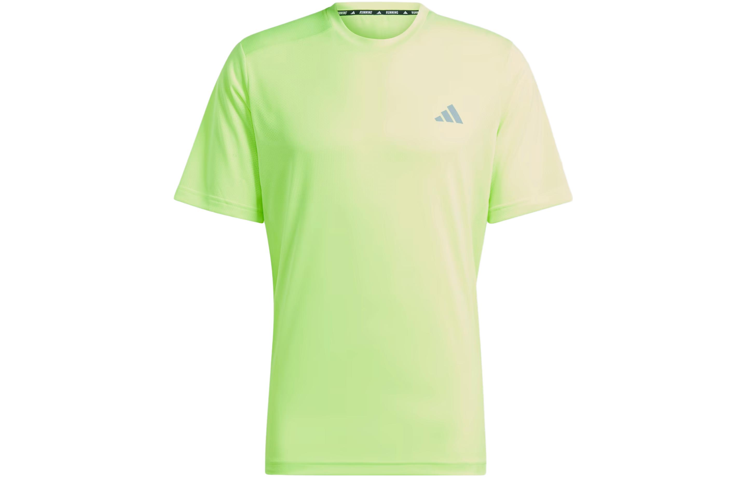 Adidas Ultimate T Shirts Men s Lime Green Crew Neck Moderate Straight Fit HZ4439