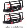 INJORA Adjustable Front Bumper with Led Light for TRX4 Axial SCX10 SCX10 II 90046 90047 RC Car Upgrade Part(Black)