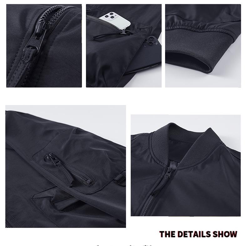 Men's American Style Spring/Autumn Baseball Jacket - Casual Pilot Flight Suit Outerwear Workwear 8861.