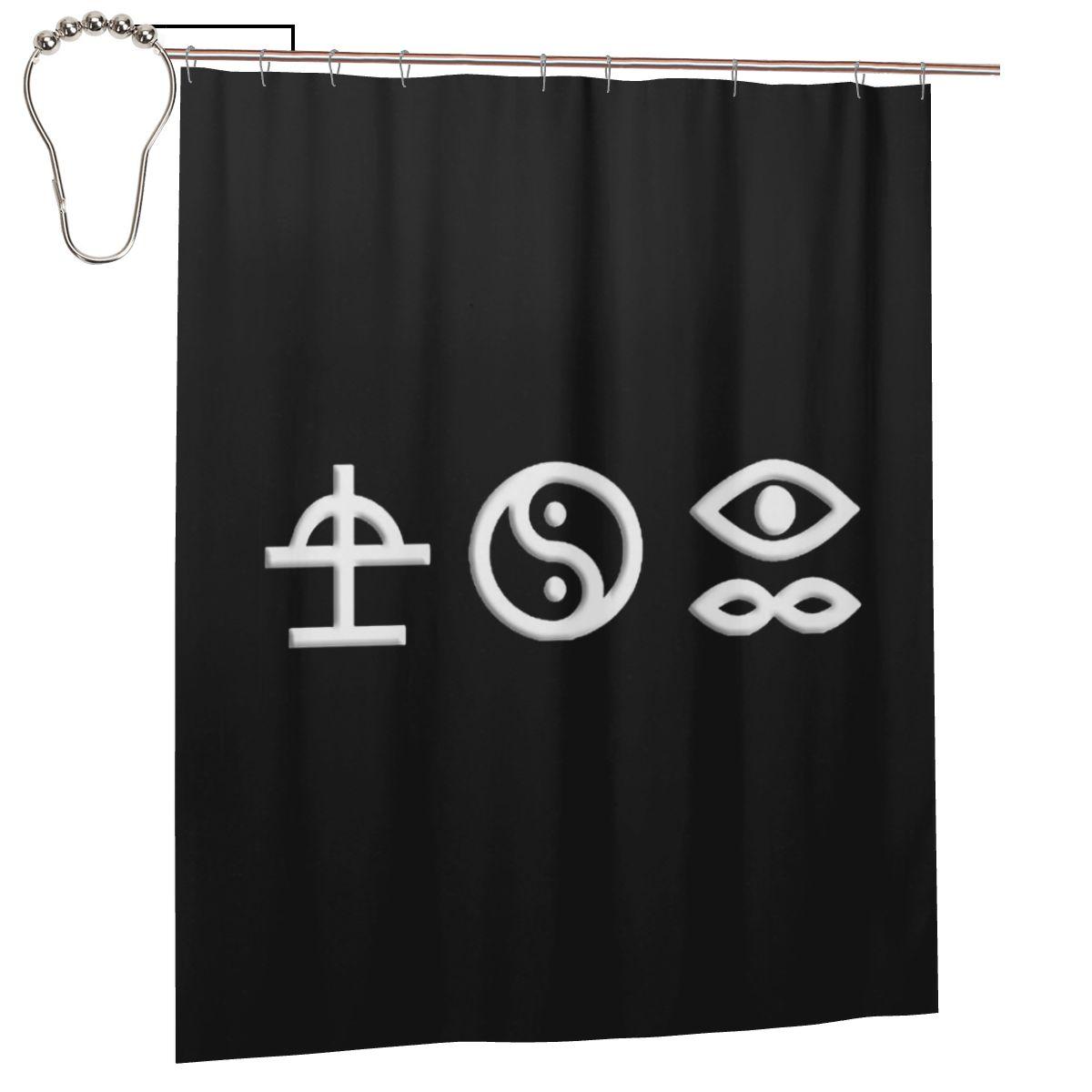 

Bad Omens Is An American Metalcore Shower Curtain Bathroom Polyester Waterproof Bath Curtains With Hooks W60H190(CM)-1 Pcs